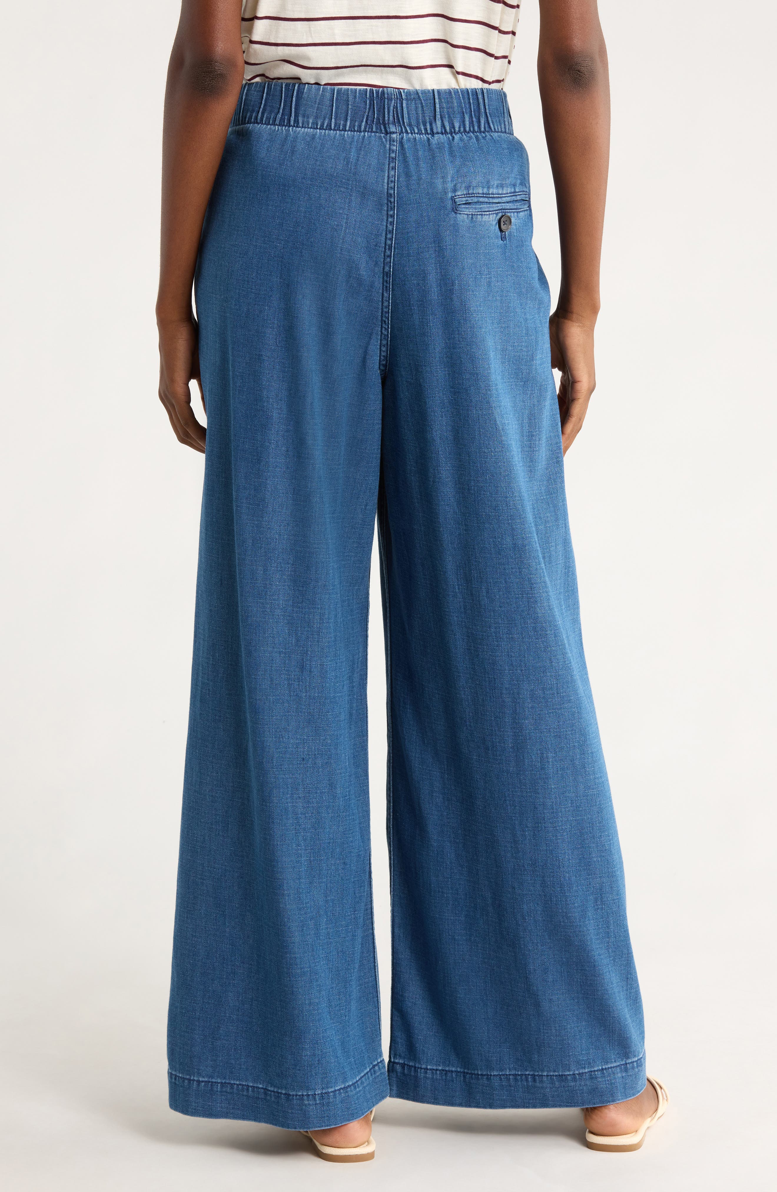 Marine Layer Allison Pull-On Wide Leg Denim Pants (Women) | Nordstrom