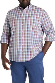Oak Hill by DXL Big & Tall Medium Plaid Performance Sport Shirt