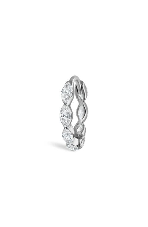Single Diamond Marquise Eternity Hoop Earring