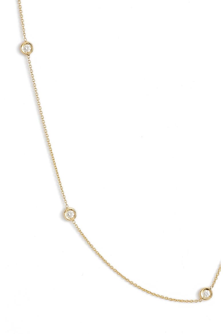 Diamond Station Necklace, Alternate, color, WHITE