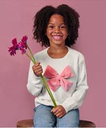 Lands' End Girls Meet And Greet Bow Knit Sweater