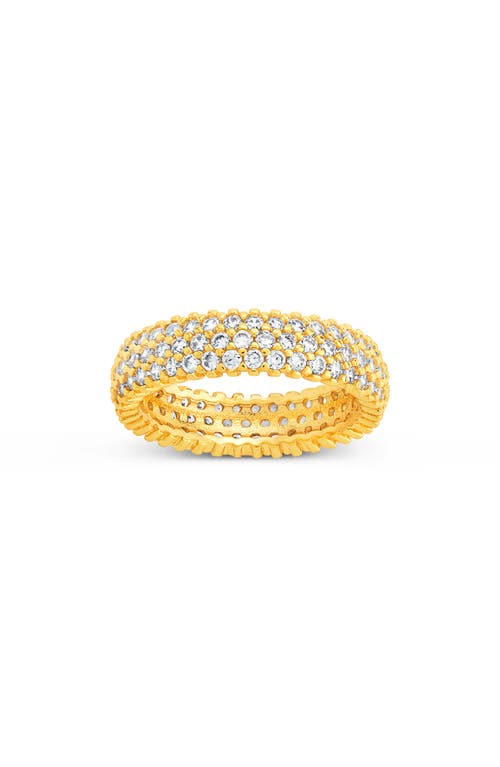 Sterling Forever Jolene Cubic Zirconia Rainbow Eternity Ring In Gold