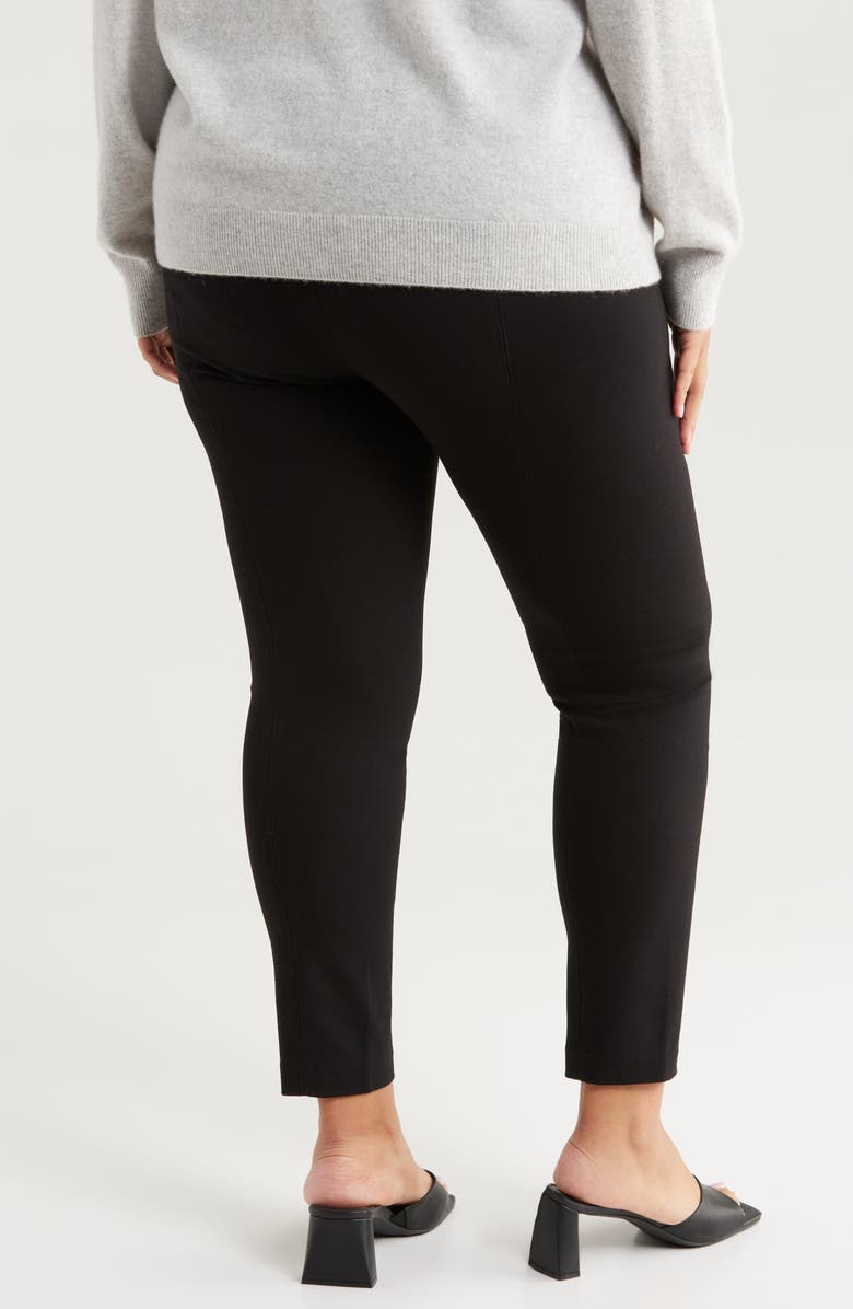 Vince Camuto High Waist Ponte Knit Leggings, Alternate, color, Rich Black/ Black