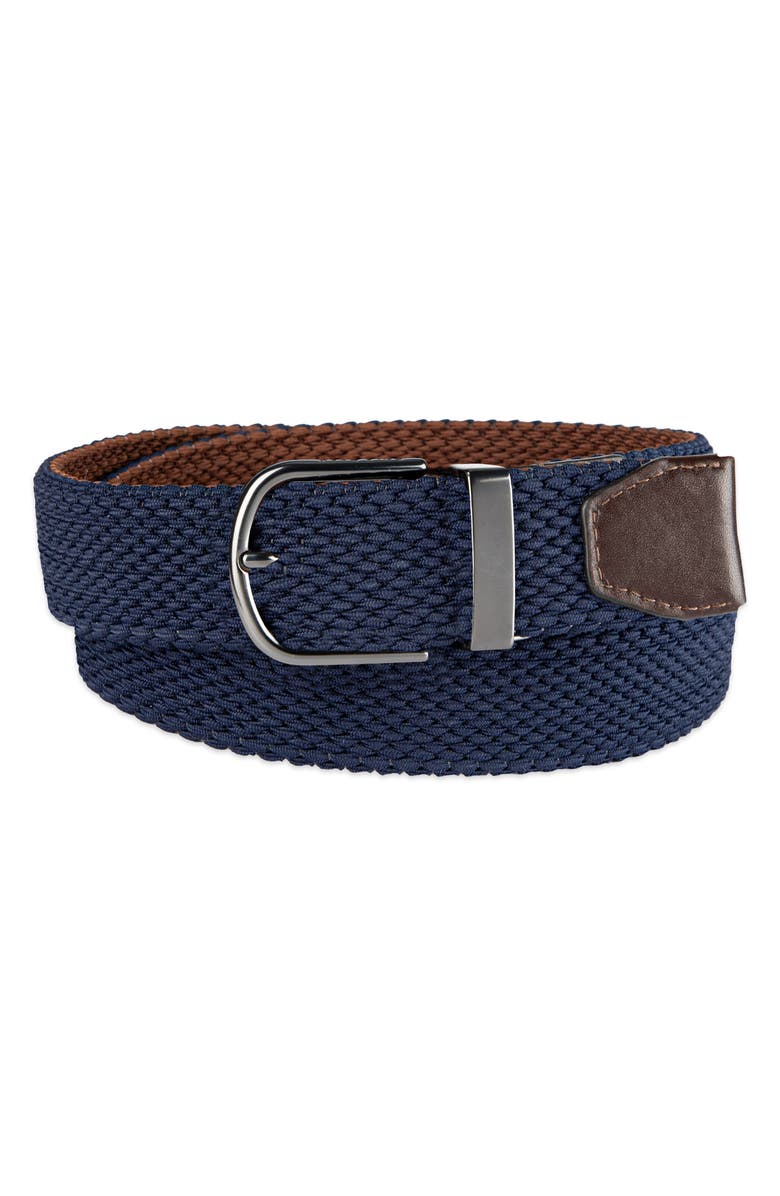 Cole Haan Reversible Stretch Web Belt, Alternate, color, Brown/ Navy