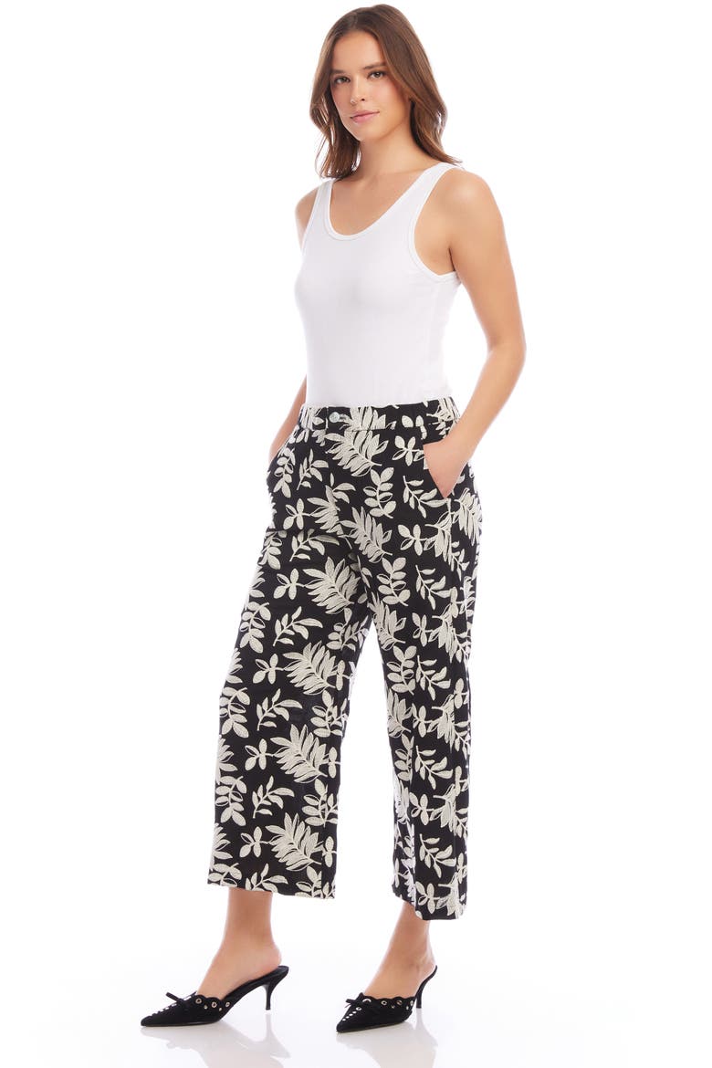Rylie Embroidered Crop Pants, Alternate, color, BLACK