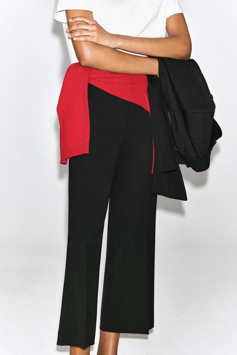 Cropped Flared Pants, Alternate, color, BLACK