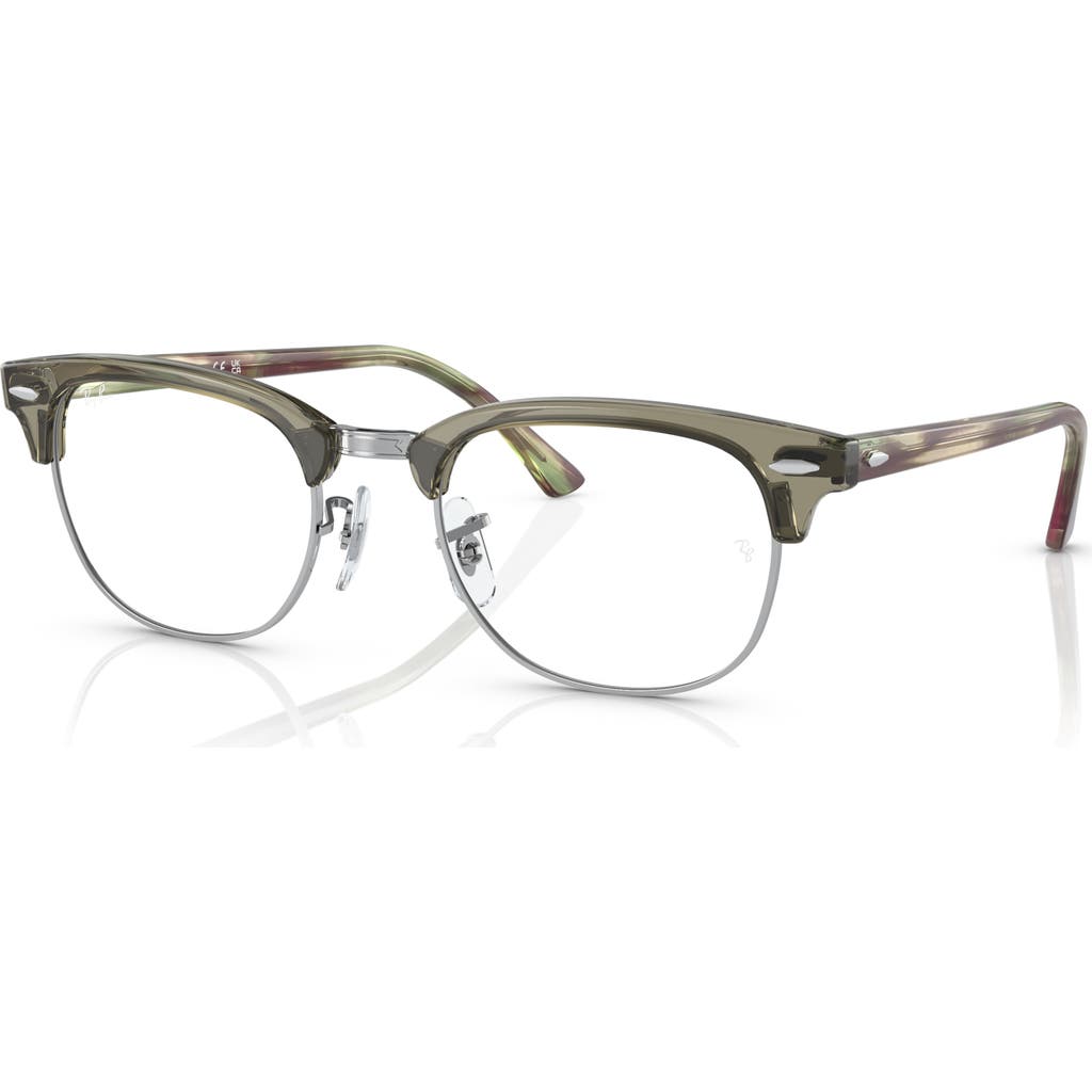 Ray Ban Ray-ban 51mm Square Optical Glasses In Green