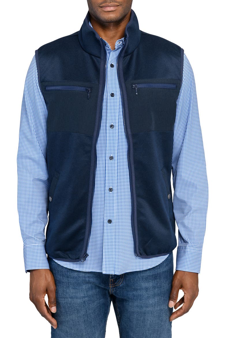 Solid Fleece Vest, Main, color, NAVY