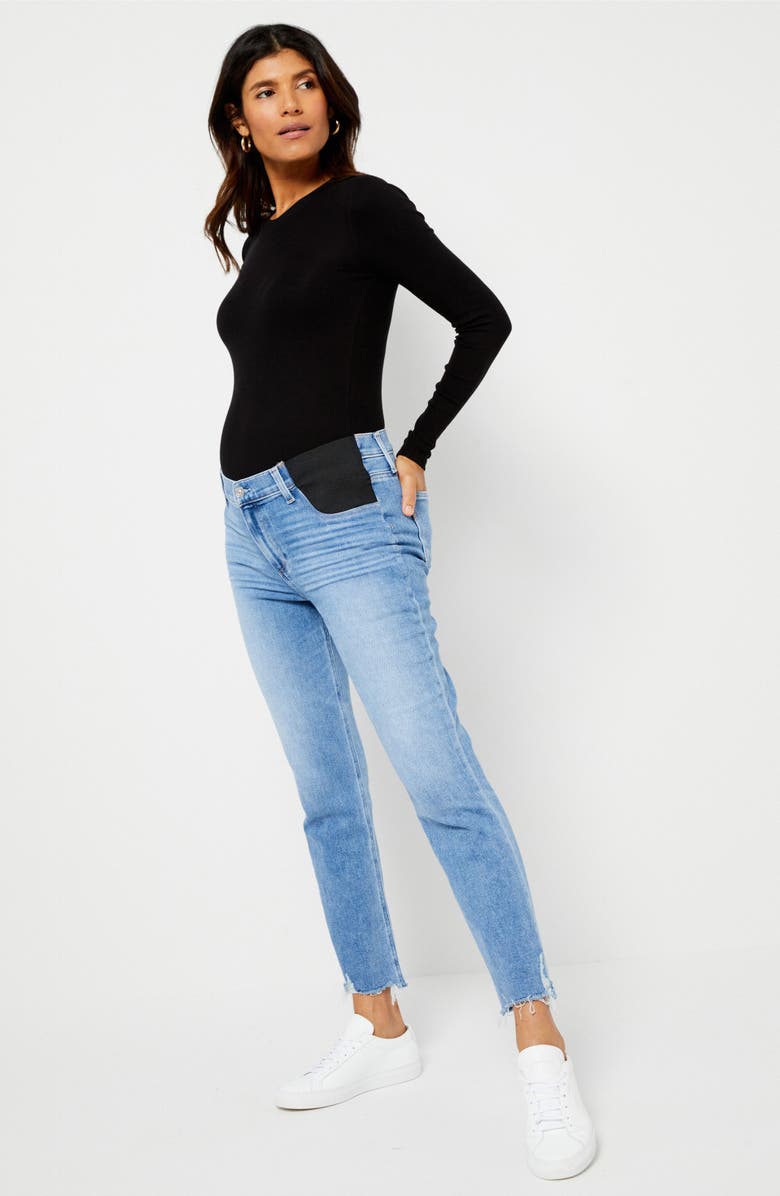 A PEA IN THE POD Ribbed Long Sleeve Maternity T-Shirt, Alternate, color,