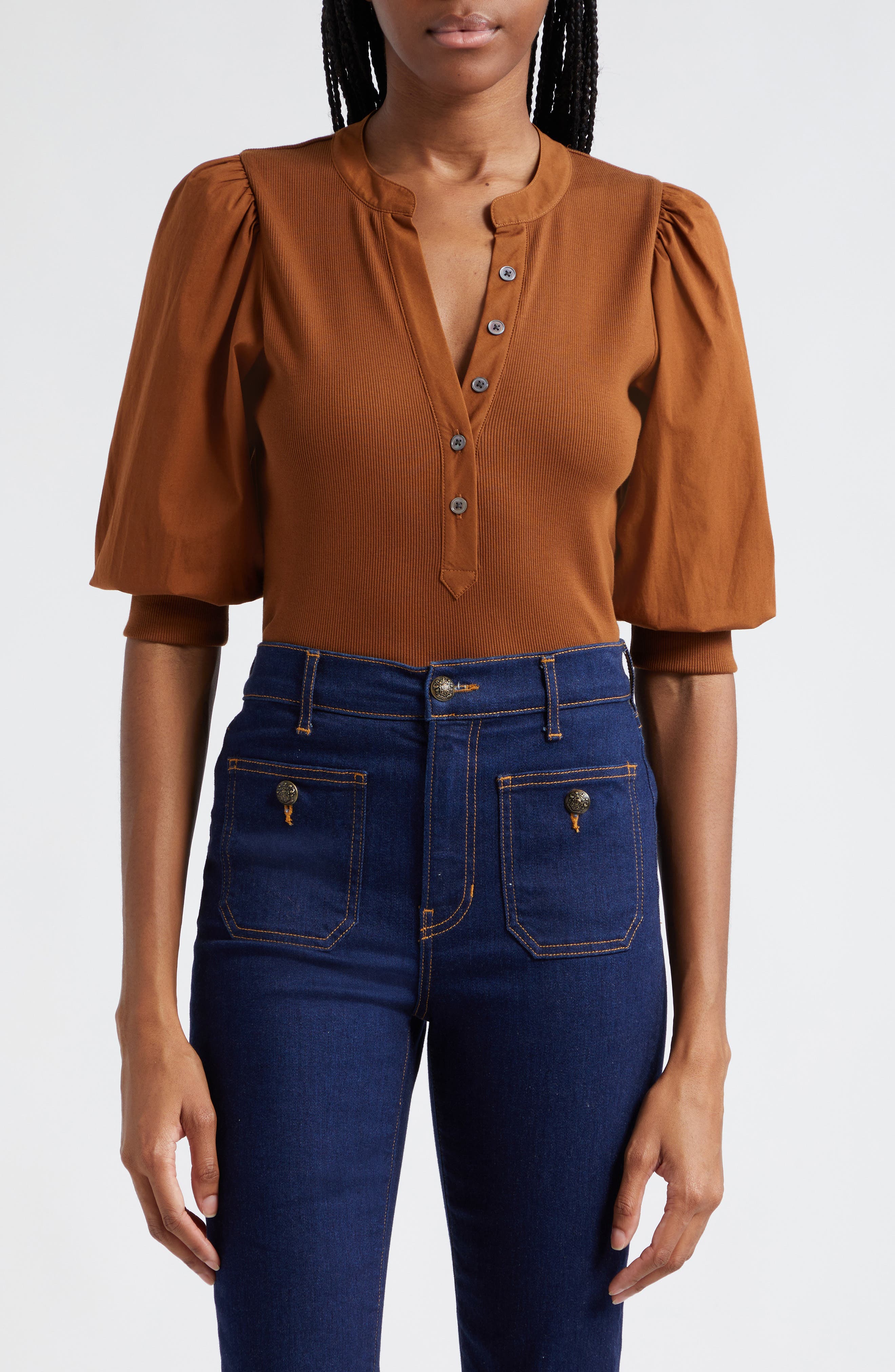 Veronica Beard Coralee Front Button Blouse