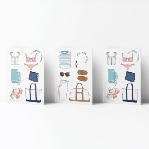 Everyday Greeting Card Pack (3ct) "Gingham Weekender Society"