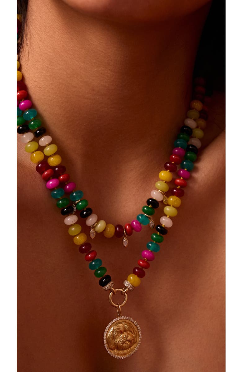 Lionheart 14K Gold Shih Tzu Diamond Dog Border Medallion Charm, Alternate, color, Yellow Gold