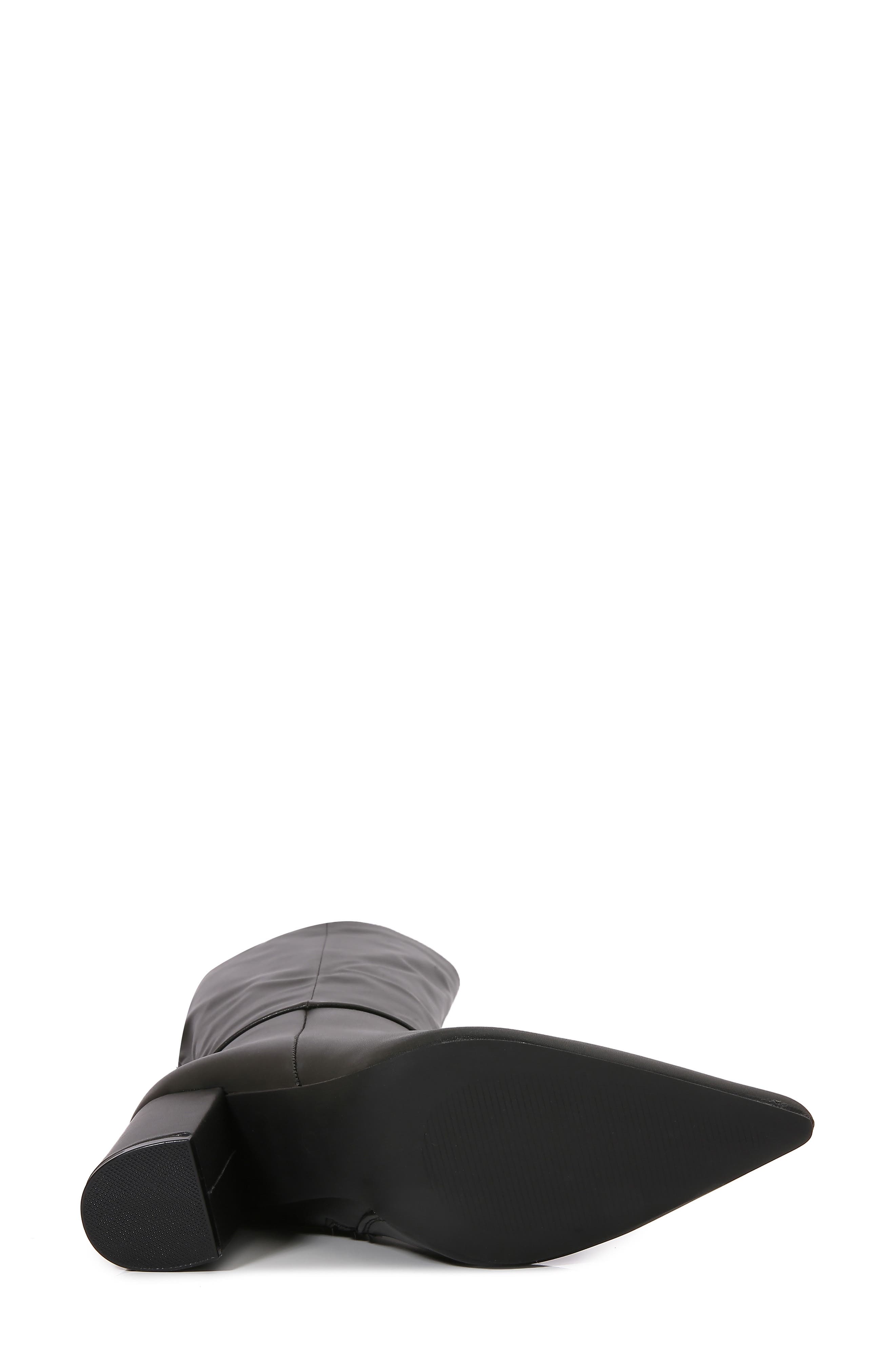 Breanna Block Heel Faux Leather Knee High Boot, Alternate, color, BLACK