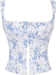 HOUSE OF CB Chicca Square Neck Corset Top