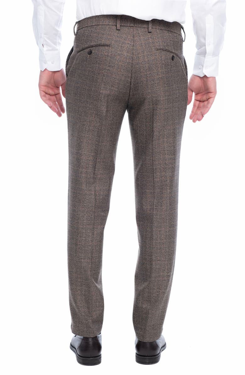 VELLAPAIS Tirfon Plaid Straight Leg Pants, Alternate, color, Brown