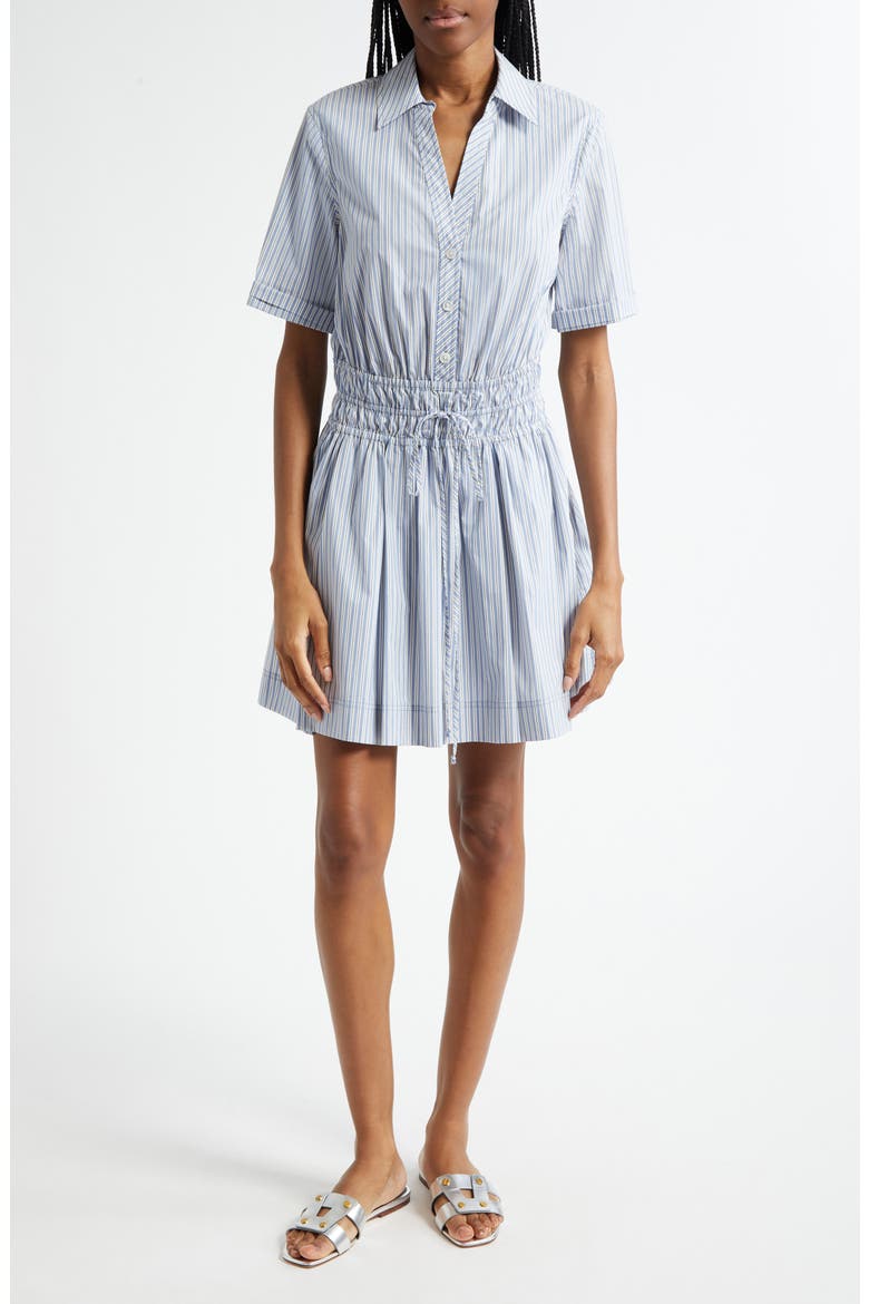 Susan Stripe Cotton Blend Shirtdress, Main, color, BLUE MULTI