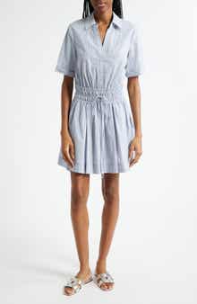 Veronica Beard Susan Stripe Cotton Blend Shirtdress