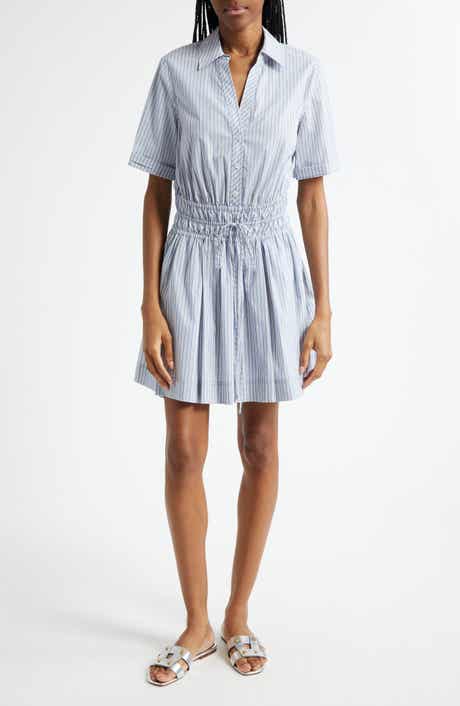 Veronica Beard Susan Stripe Cotton Blend Shirtdress