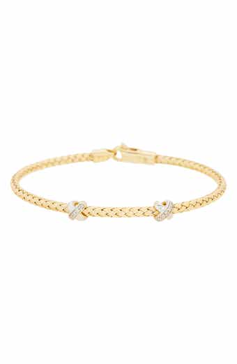 MESHMERISE Pavé Diamond 'X' Bangle Bracelet - 0.10 ctw