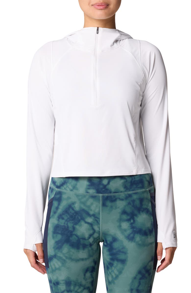 Mountain Hardwear Crater Lake Crop Half Zip Hoodie, Main, color, Fogbank