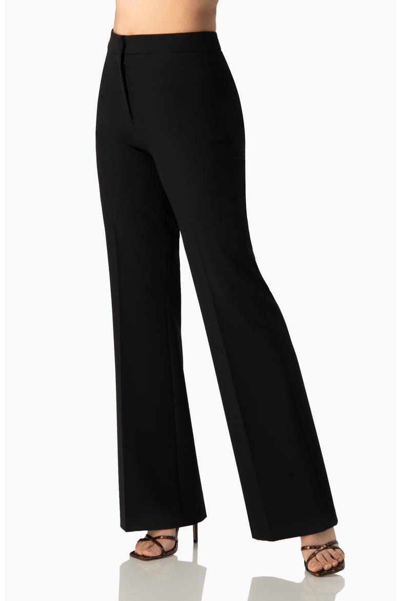Flare Leg, High-Waist Light-Stretch Twill Pants, Alternate, color, Black