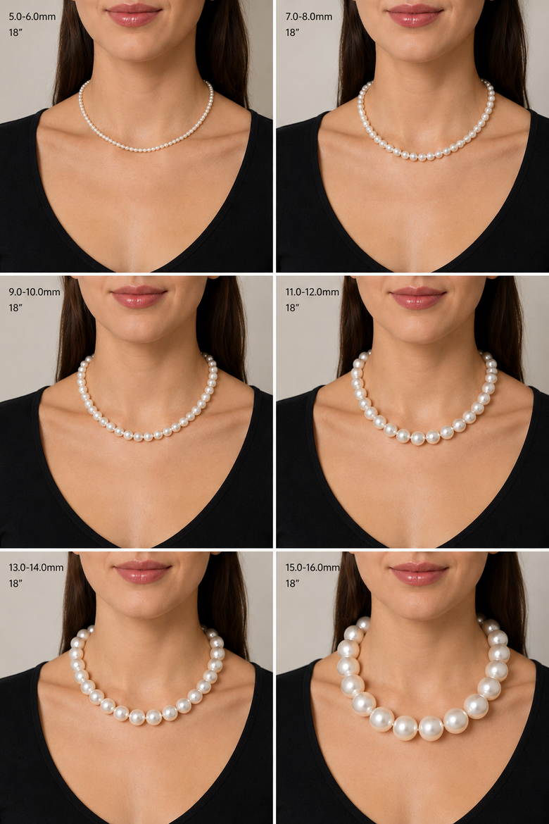 5.5-6.0mm Japanese Akoya White Pearl Necklace - AAA Quality, Alternate, color, Sterling Silver Clasp