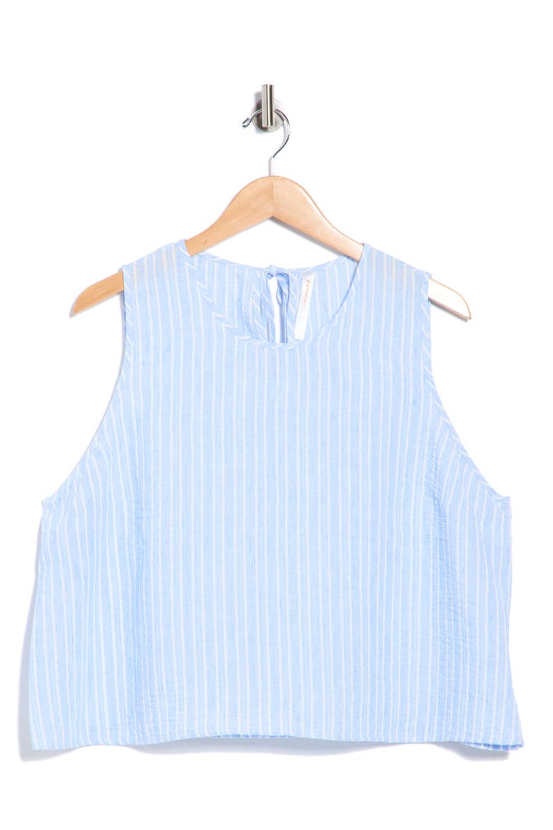 Stripe Sleeveless Cotton Top, Alternate, color, CHAMBRAY