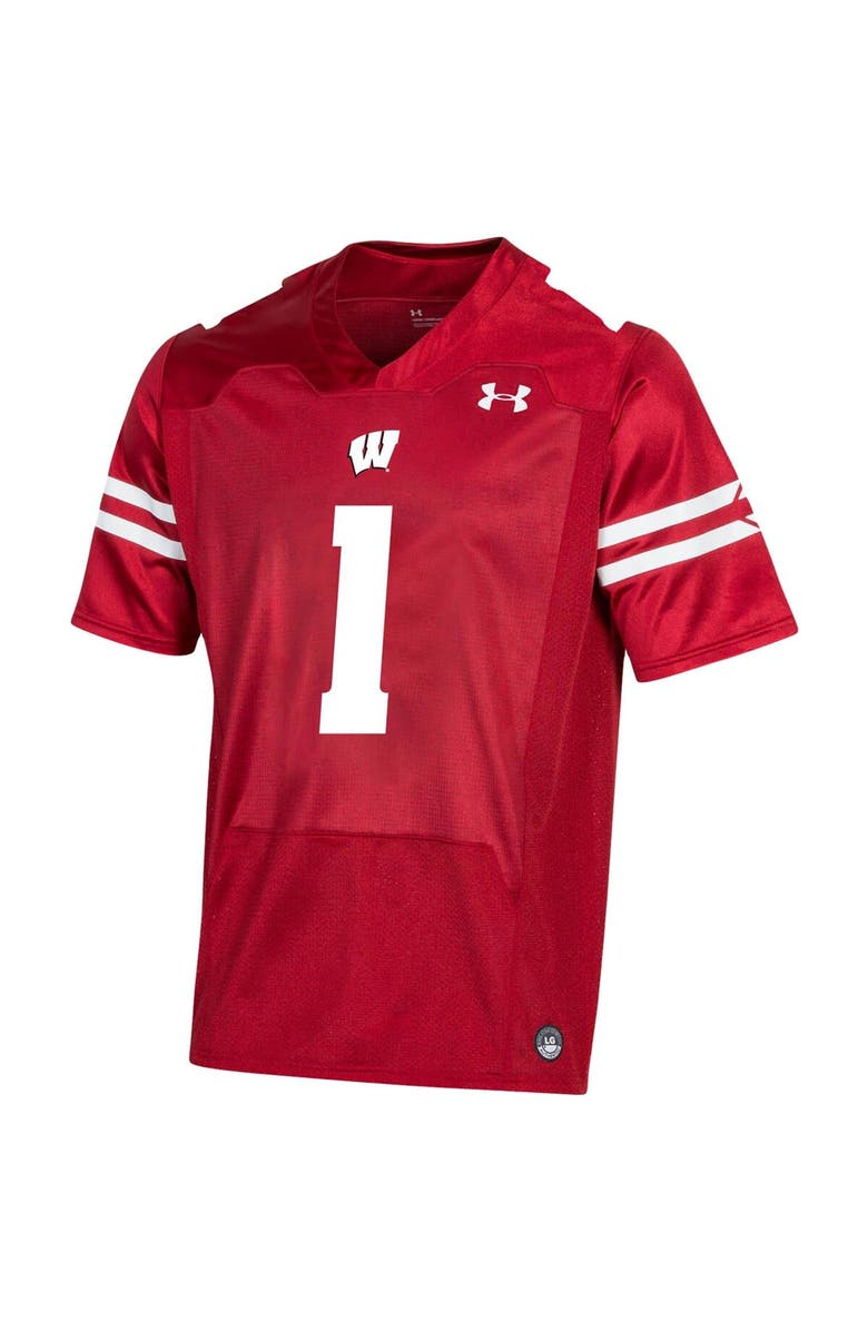 Under Armour Men's Under Armour #1 Red Wisconsin Badgers Replica Football Jersey, Alternate, color, 