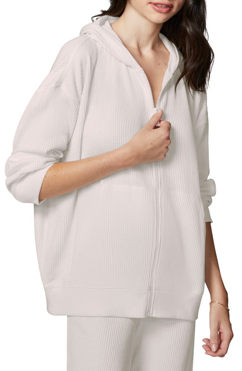 Florence by Mills Oversize Thermal Zip Hoodie, Main, color, Jet Stream