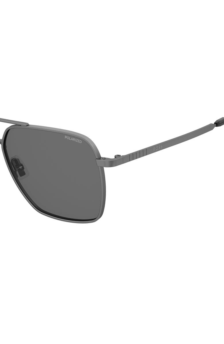 BOSS 57mm Aviator Sunglasses, Alternate, color, Matte Dark Ruthenium