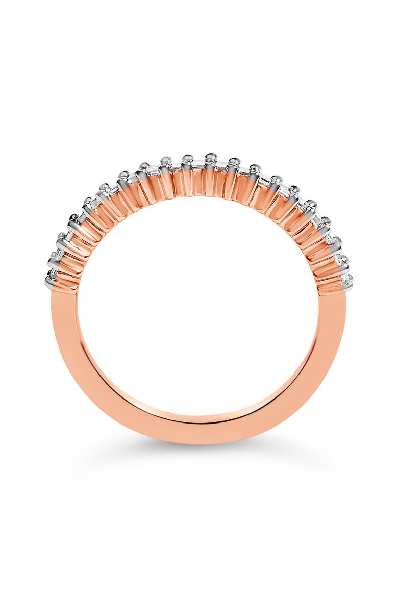 10K Rose Gold Plated Sterling Silver 1/3 ctw Diamond Band Ring, Alternate, color, Rose Gold over Silver