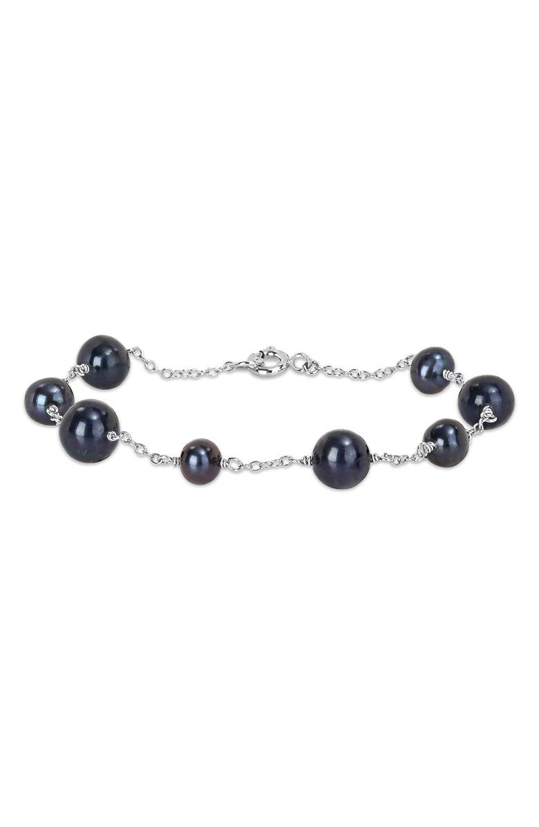 DELMAR Black Pearl Station Bracelet, Main, color, Black