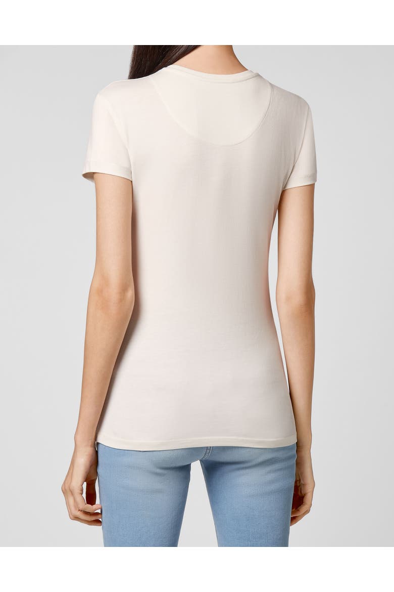 T-Shirt Round Neck Signature Women, Alternate, color, Cream