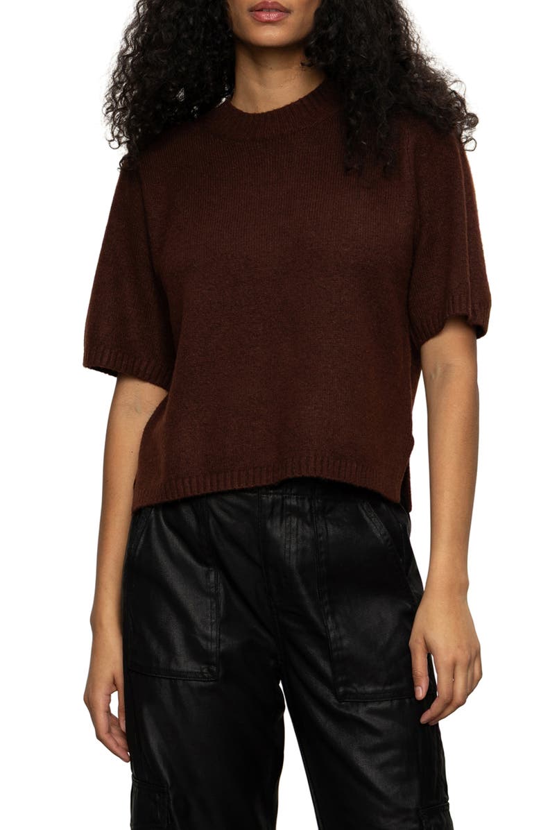 Sanctuary Short Sleeve Sweater, Main, color, 