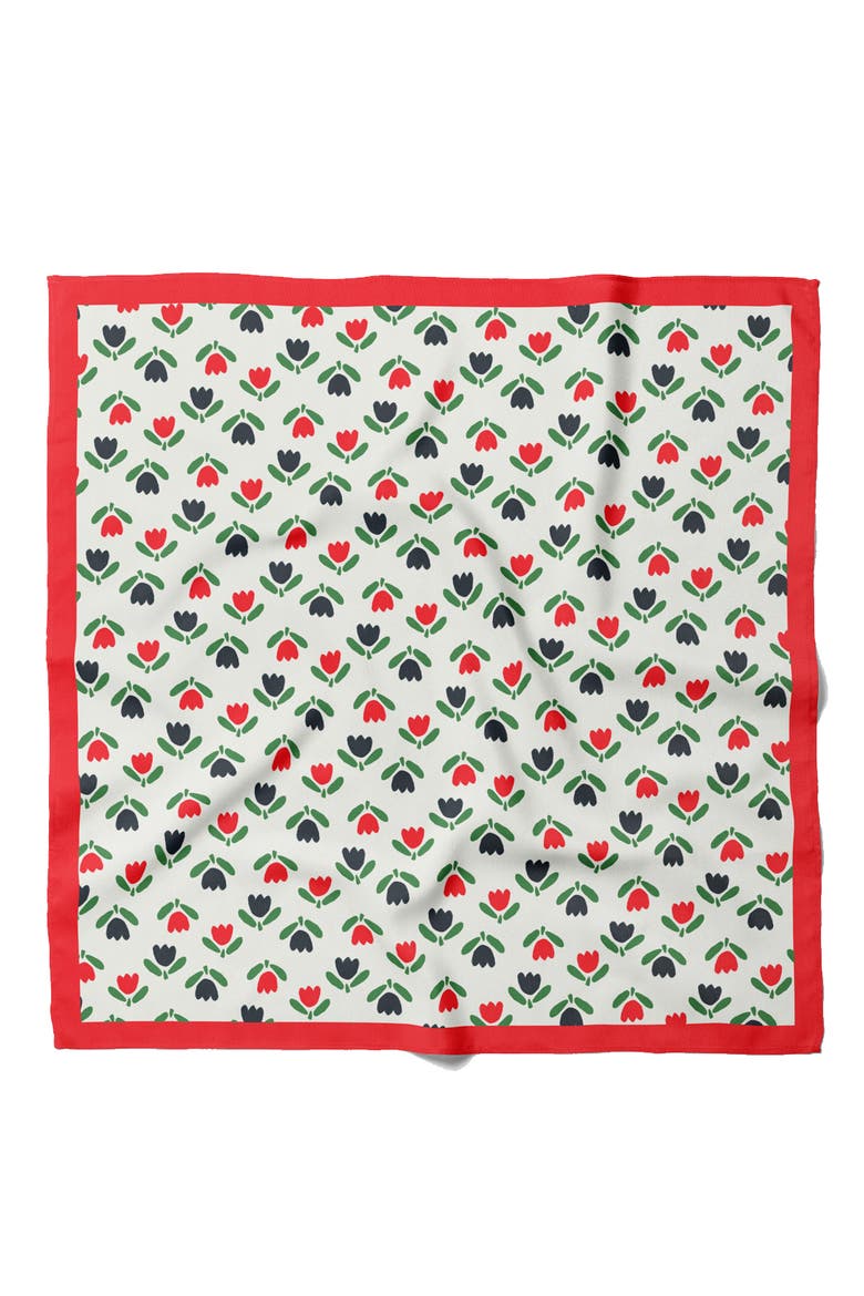 Tulip Cotton Bandana, Alternate, color, Red