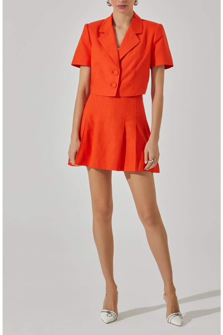 Pleated Miniskort, Alternate, color, ORANGE