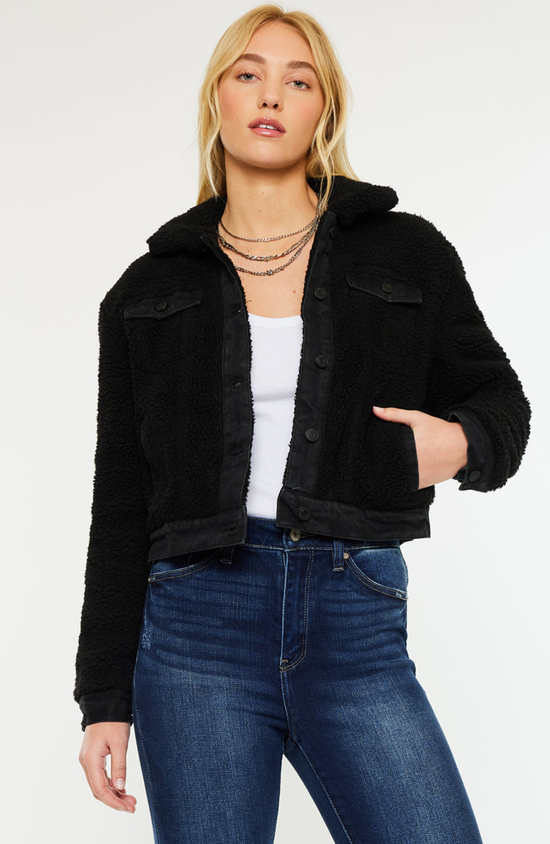 KanCan Monet Cropped Jacket, Alternate, color, Black