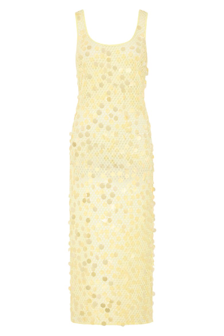 Paillette Sheer Cover-Up Midi Dress, Alternate, color, YELLOW