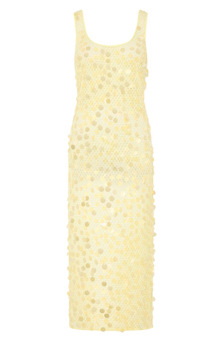 Milly Paillette Sheer Cover-Up Midi Dress, Alternate, color, Yellow