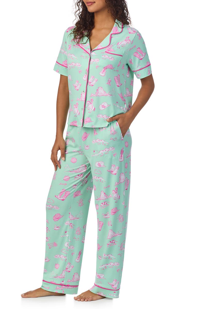 Room Service Pjs Print Pajamas, Alternate, color, Mint Print