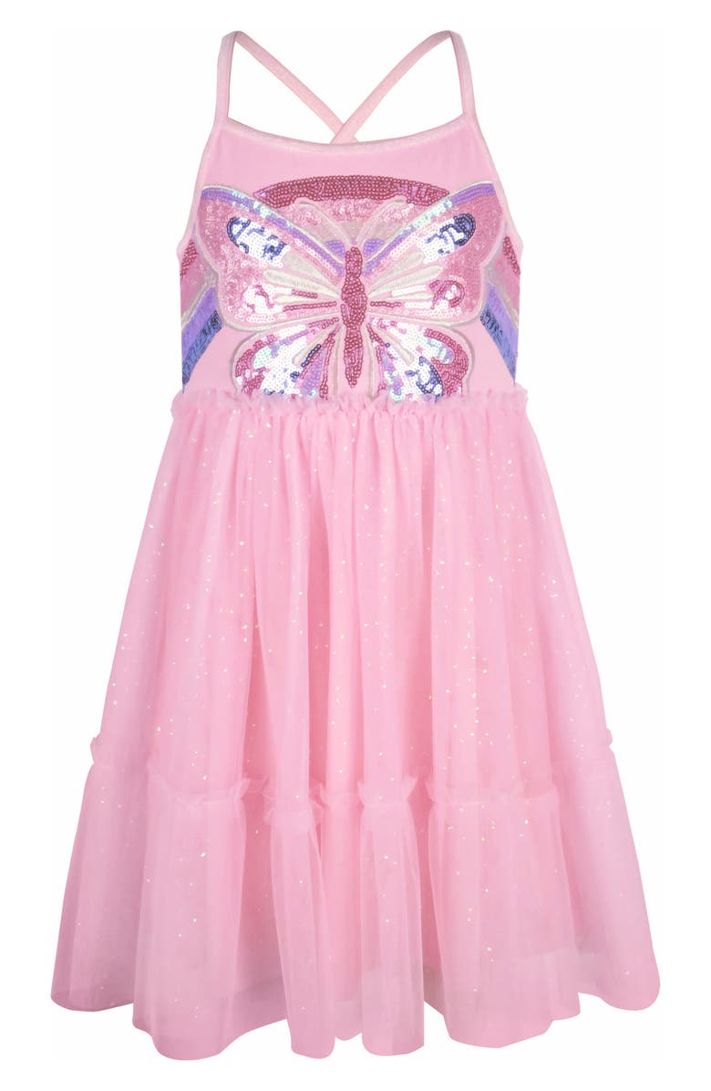 Zunie Kids' Butterfly Sequin Tutu Dress, Main, color, Pink