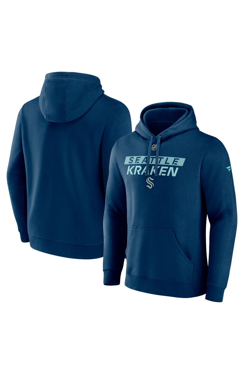 FANATICS Men's Fanatics Navy Seattle Kraken Authentic Pro Core Primary Fleece Pullover Hoodie, Main, color, Navy