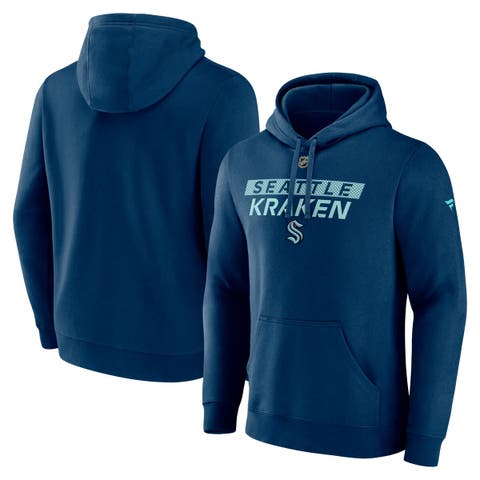 Men's Fanatics  Navy Seattle Kraken Authentic Pro Core Primary Fleece Pullover Hoodie
