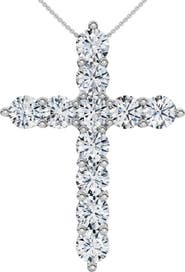 Bliss Diamond 4Ct TW Diamond Cross Pendant 14k Gold Women's 18" Necklace Lab Grown
