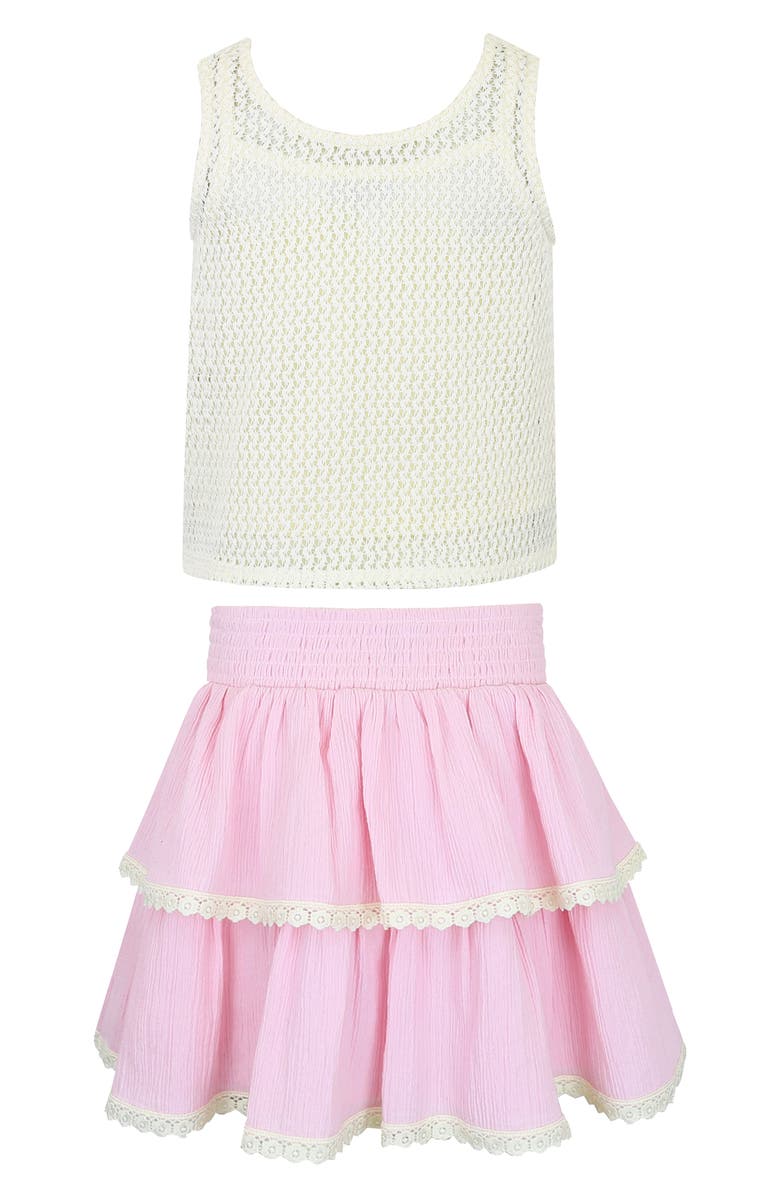 Zunie Kids' Daisy Tank & Skirt Set, Alternate, color, 
