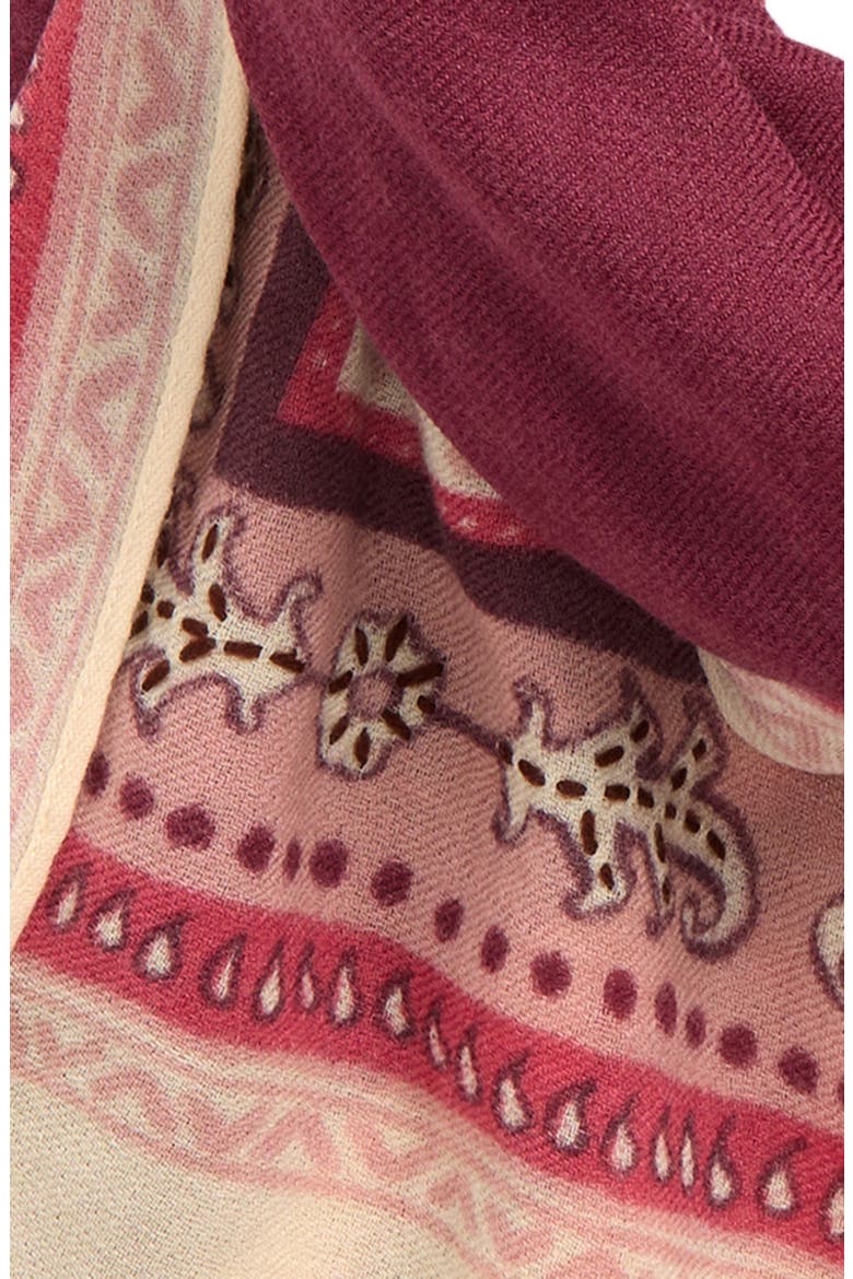 Embroidered Rug Wrap, Alternate, color, MULLED WINE