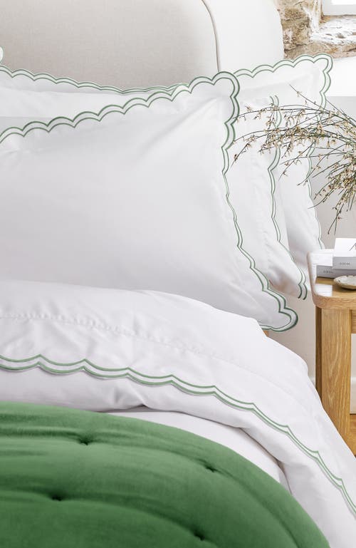 Christy Scallop Edge Luxury Cotton Sateen Oxford Style Pillow Sham Pairs
