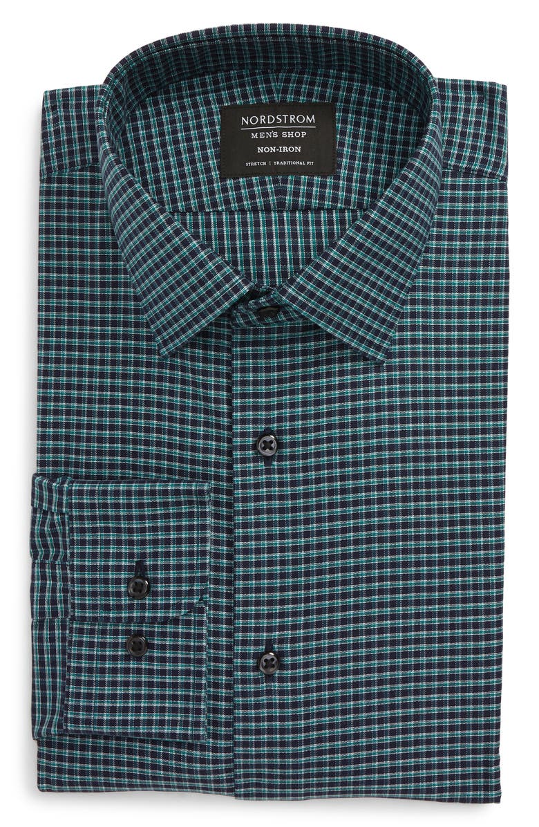NORDSTROM MEN'S SHOP Traditional Fit Non-Iron Check Dress Shirt, Main, color, 