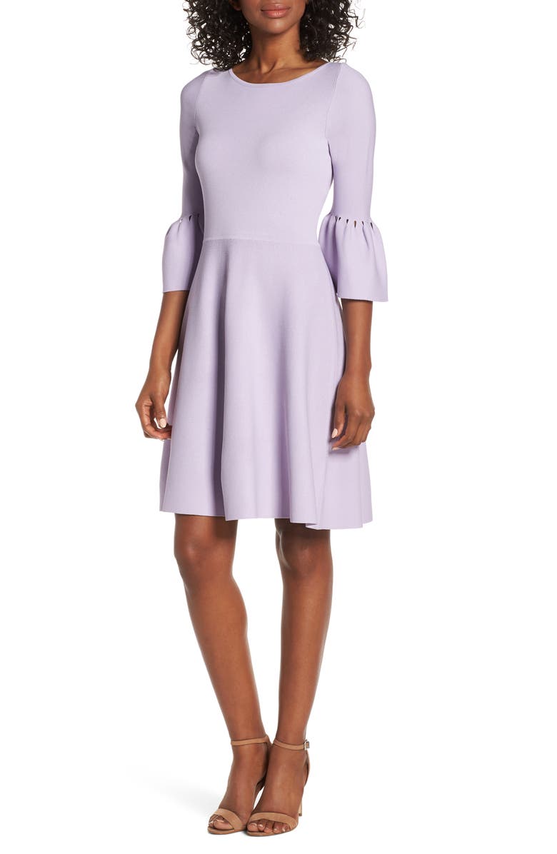 Eliza J Cutout Bell Sleeve Sweater Dress, Main, color, 