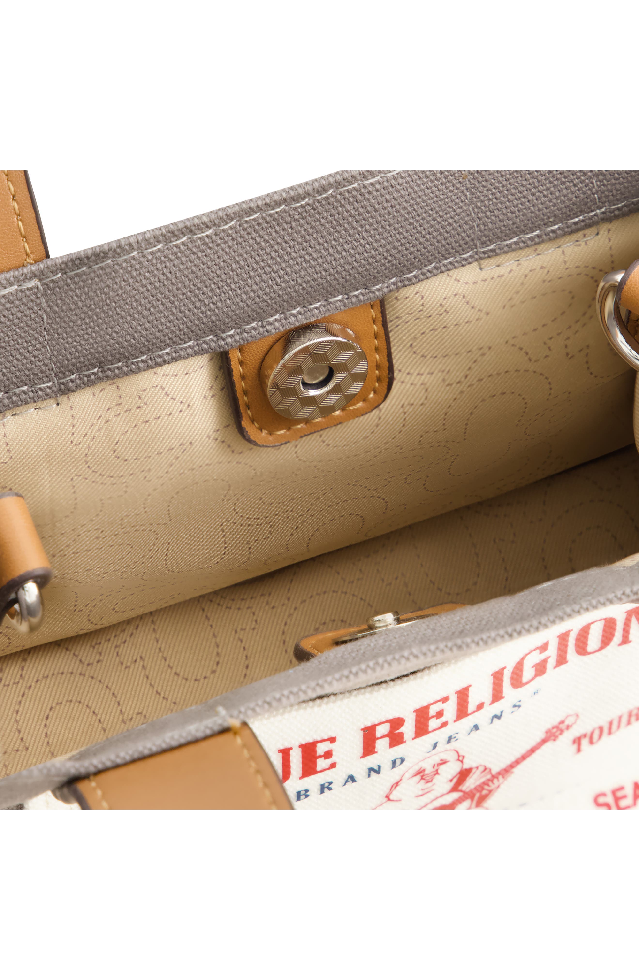True Religion Twill Mini Tote Bag, Alternate, color, Grey